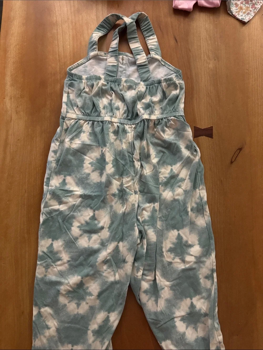 OshKosh B'gosh Blue and White Tie-Dye Wide-Leg Romper
